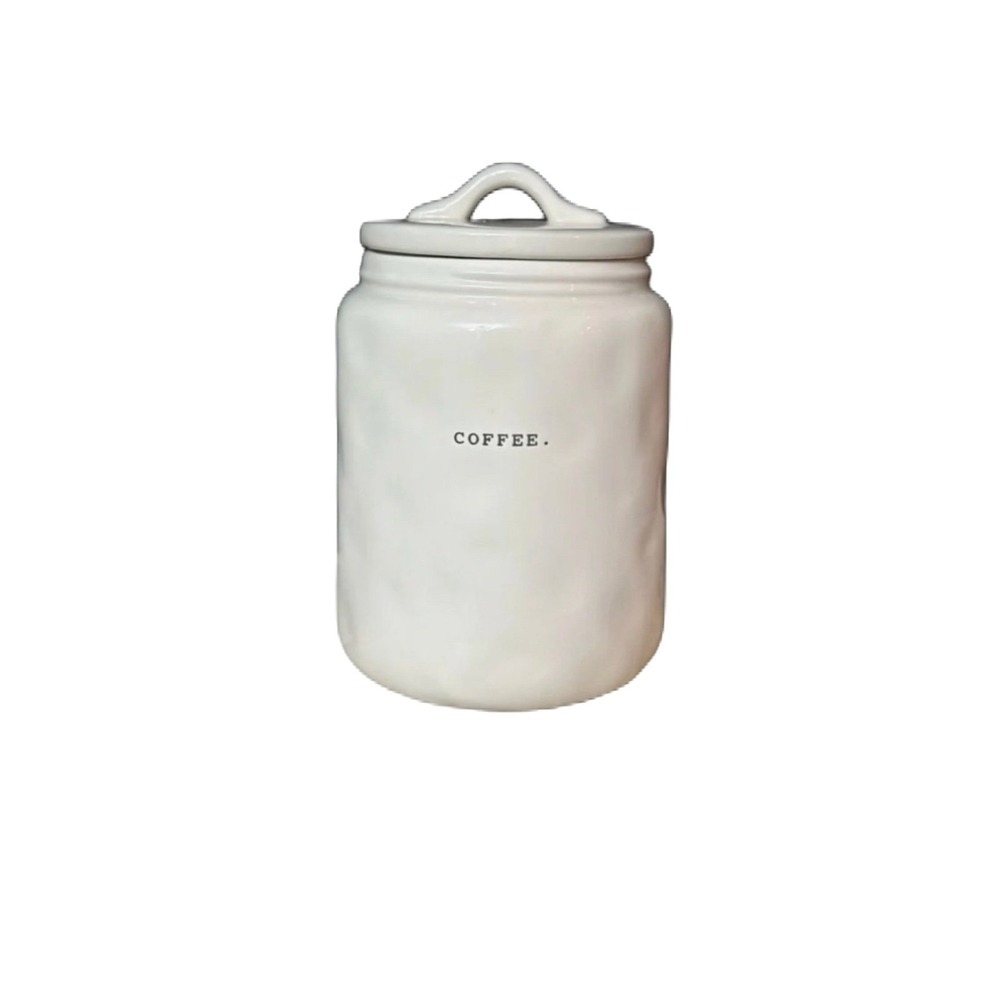 Rae Dunn 2018 Typewriter Font Coffee & Sugar Canister Set 2